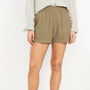 NEW NWT Old Navy High-Waisted Linen-Blend Shorts -- 3.5-inch inseam Shorts L‎